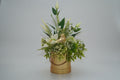 Flower Box z Kwiatami i ceramicznym ptaszkiem